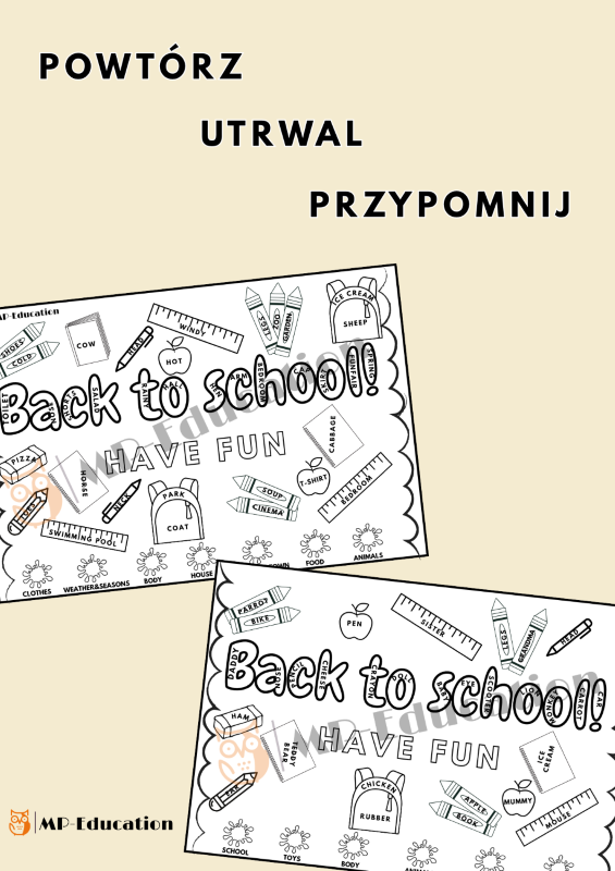 Kolorowanka diagnostyczna Back to school 0
